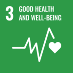 green stamp of sustainable development goal 3 called good health and well-being and a heart monitor