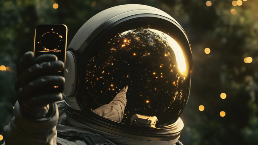 Astronaut taking selfie