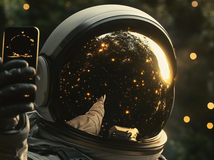 Astronaut taking selfie