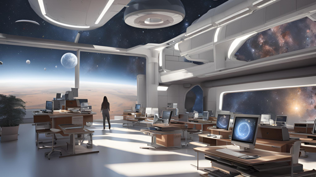 photorealistic space university